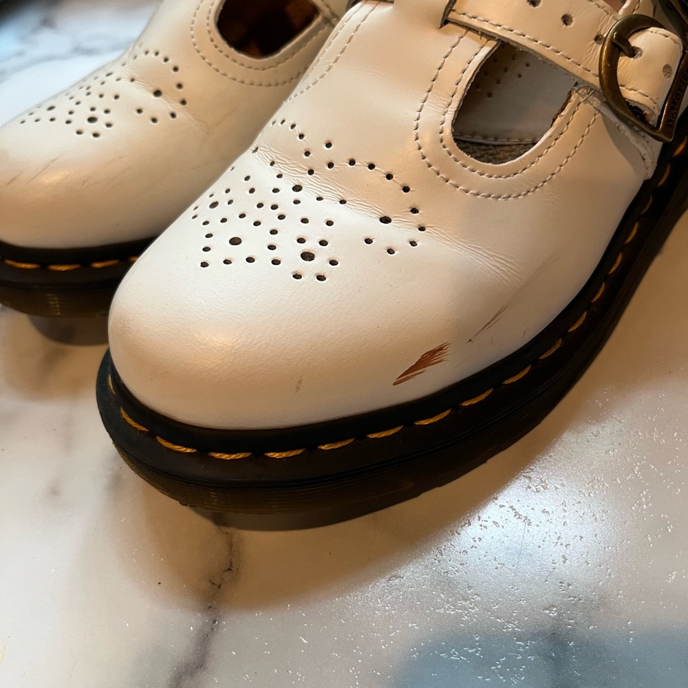 Dr. Martens White Mary Jane Shoes - Picture 6 of 7